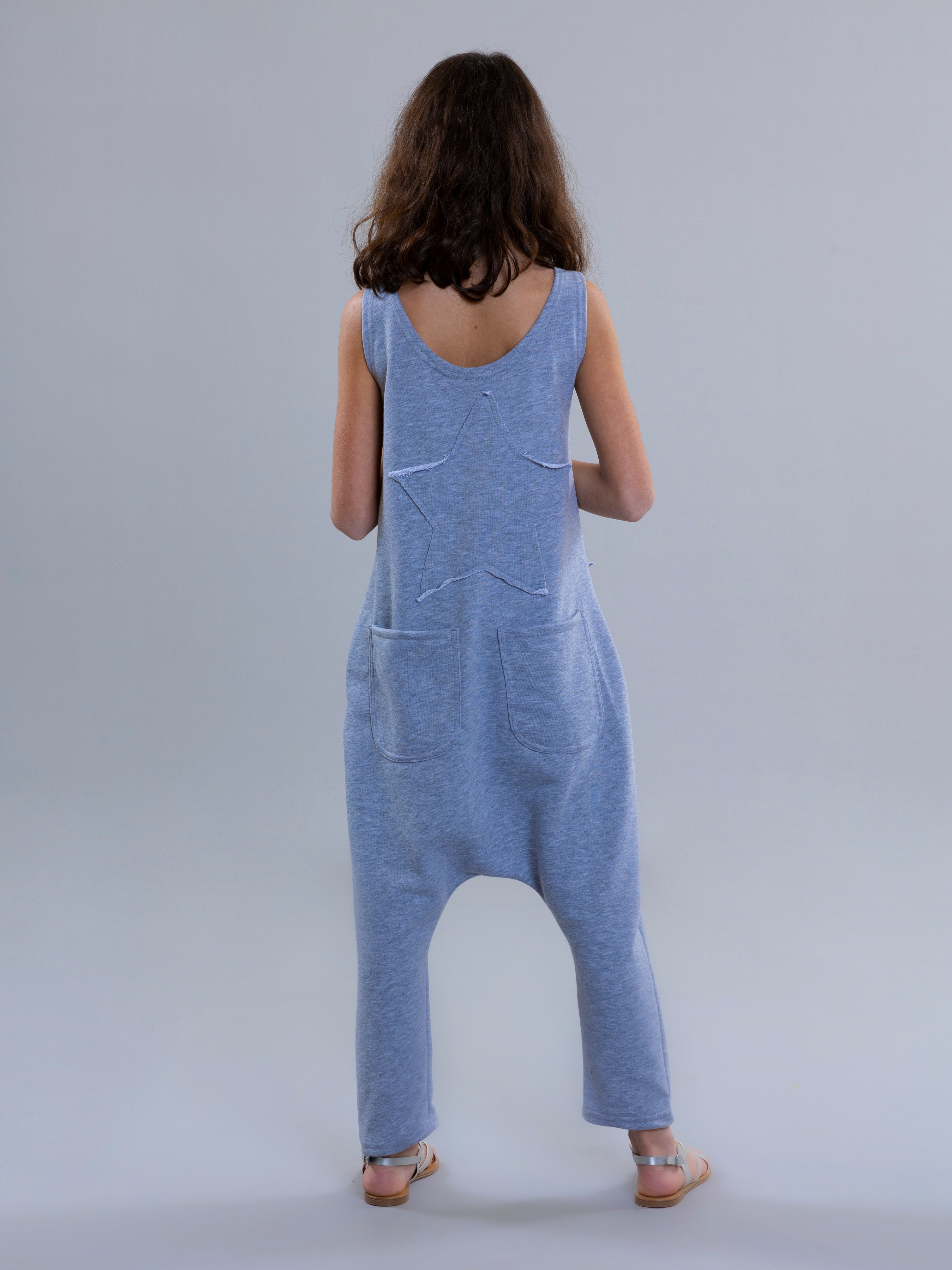 Star jumpsuit For Girls - Grey