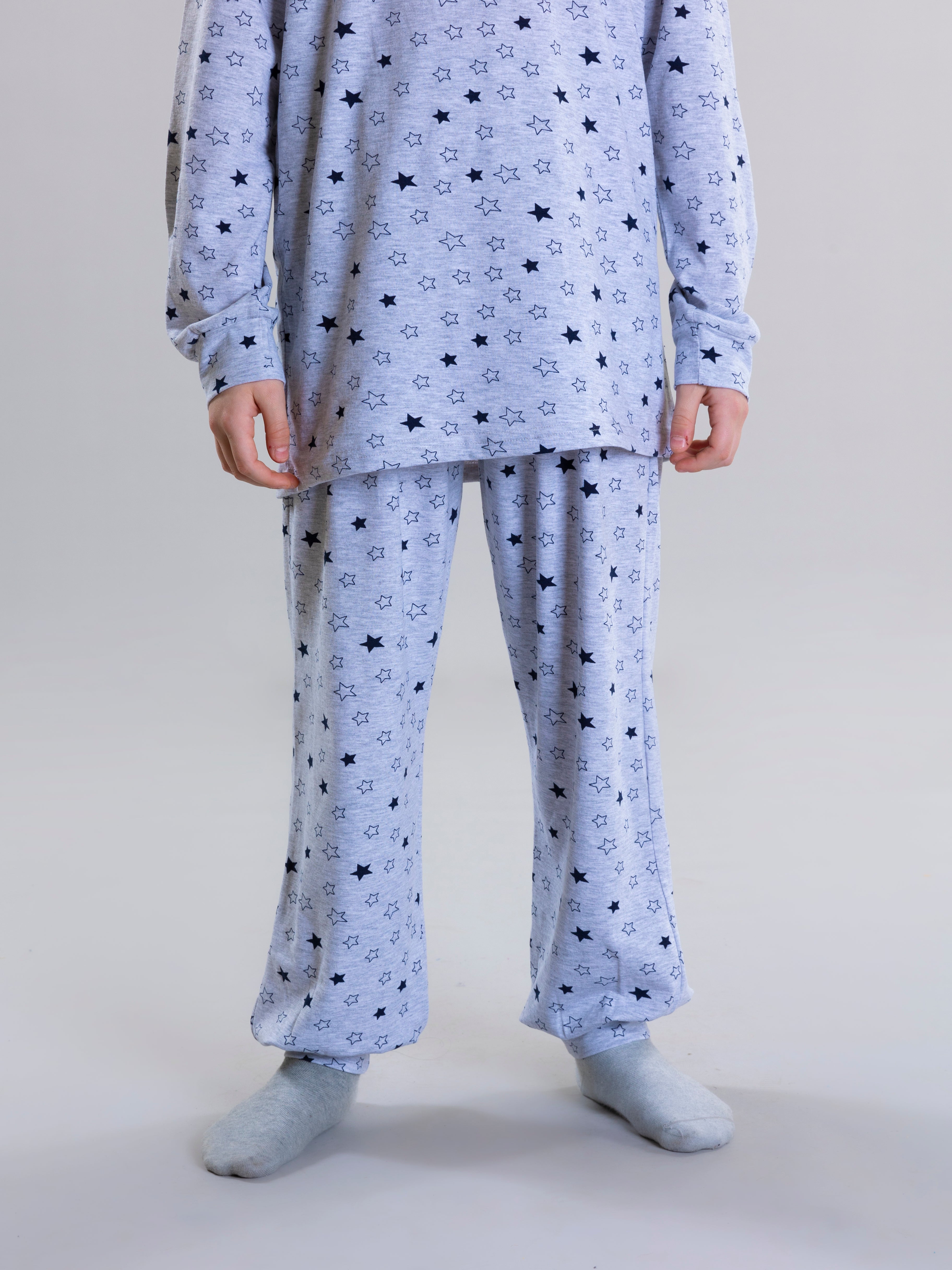 Star Pyjama Set For Boys - Grey - Pear