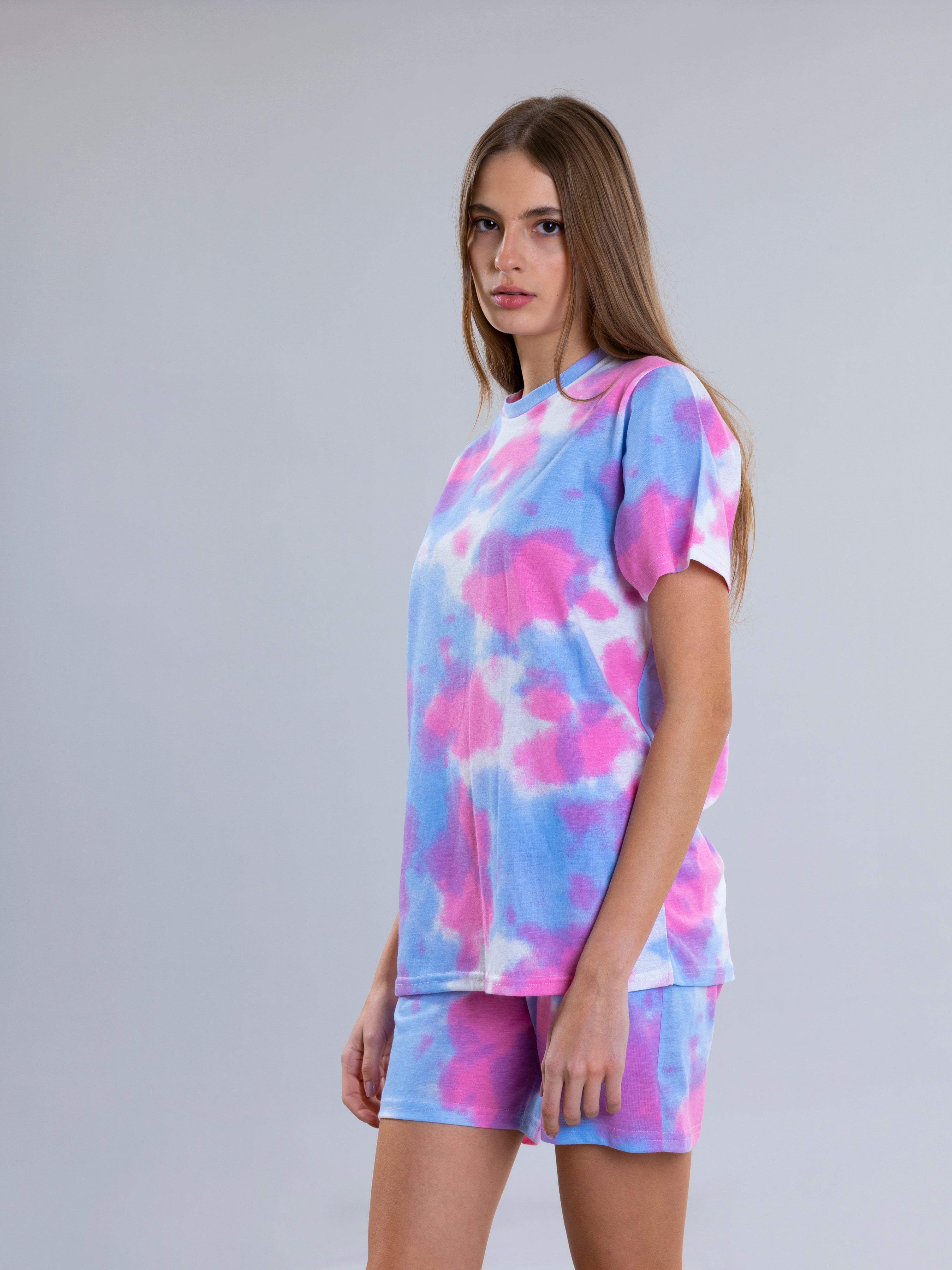 Pink tie dye pajama set sale