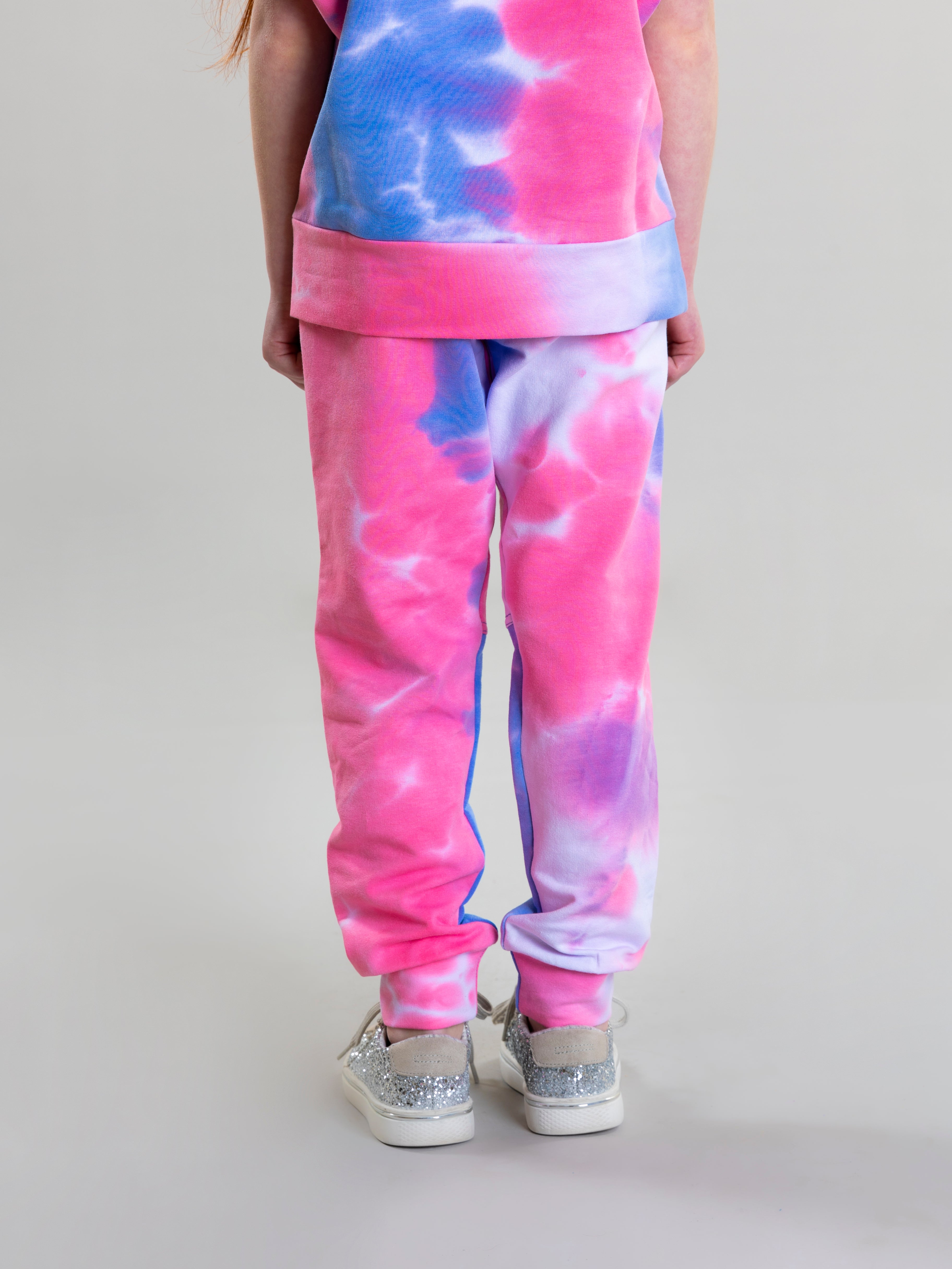 Tie Dye Sweatshirt Pant For Girls - Pink