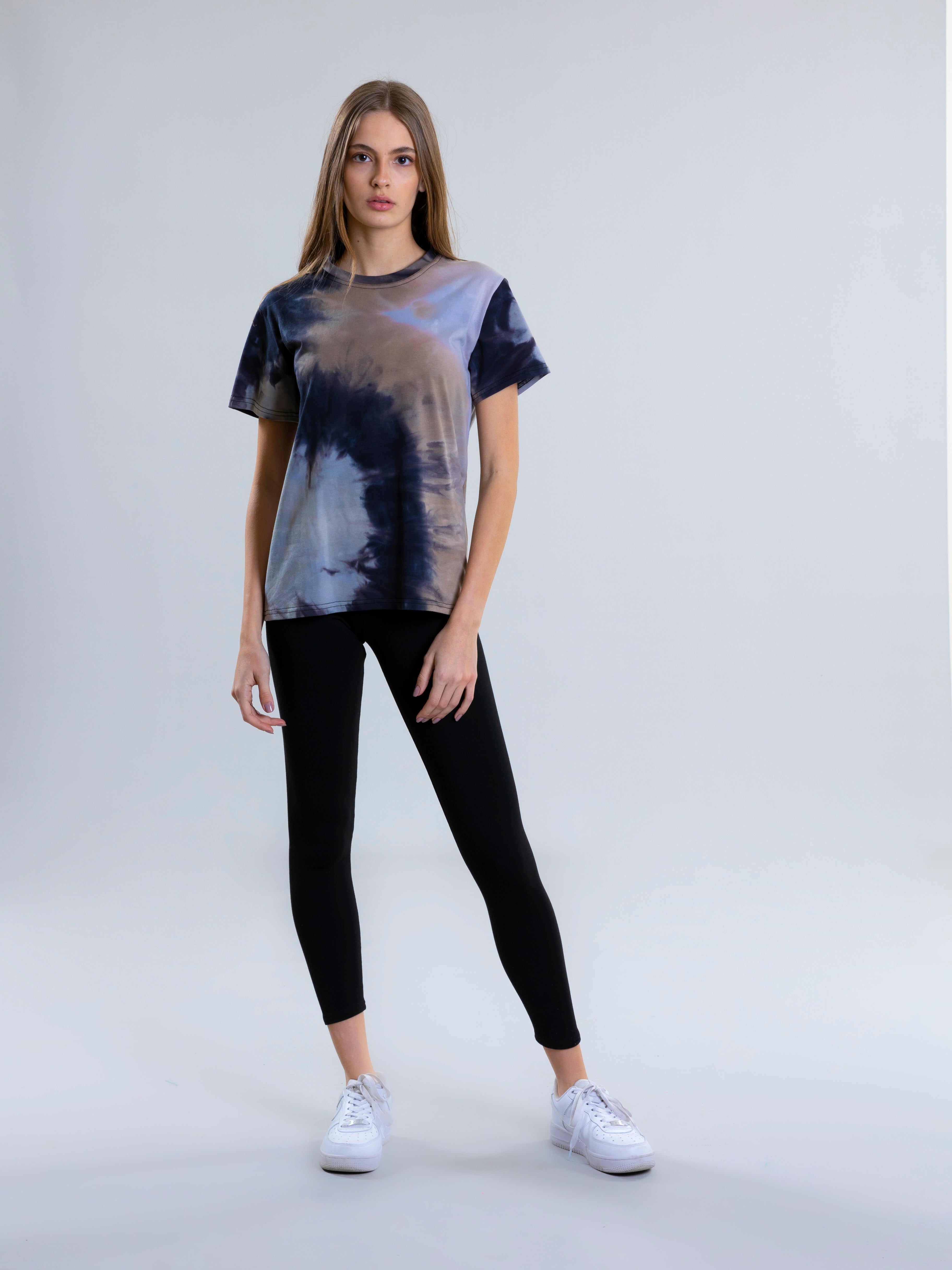 Tie Dye T-Shirt For Women - Dark Grey