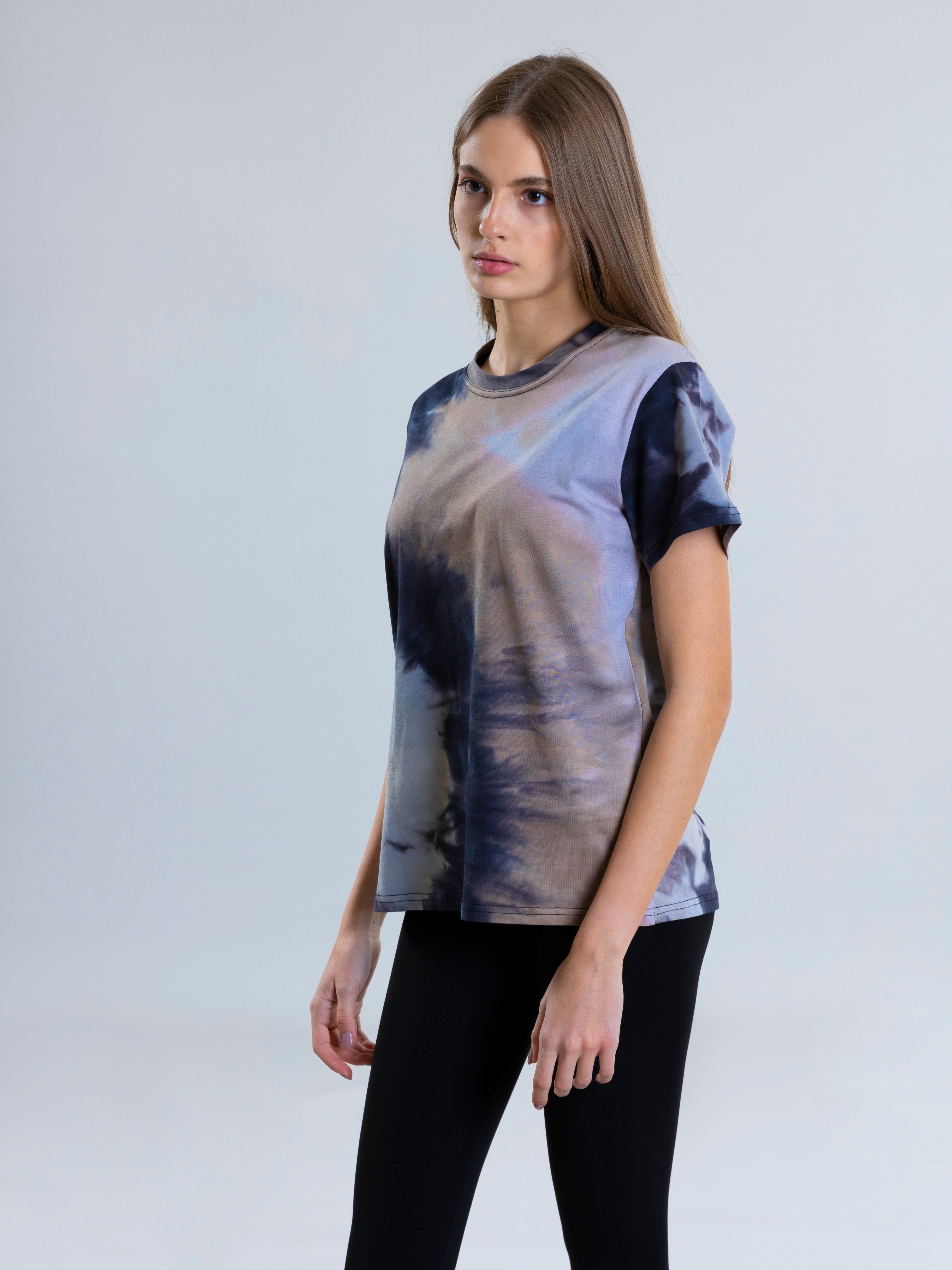 Tie Dye T-Shirt For Women - Dark Grey